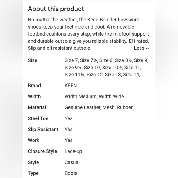 NIB Keen Utility Boulder Low Raven/Burnt Ochre Steel Toe Safety Shoes Size 14 - Picture 16 of 16